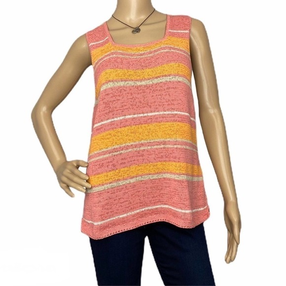 WINDRIDGE Cheryl Nash Multicolor Striped Knit Top Size Large - Picture 1 of 7